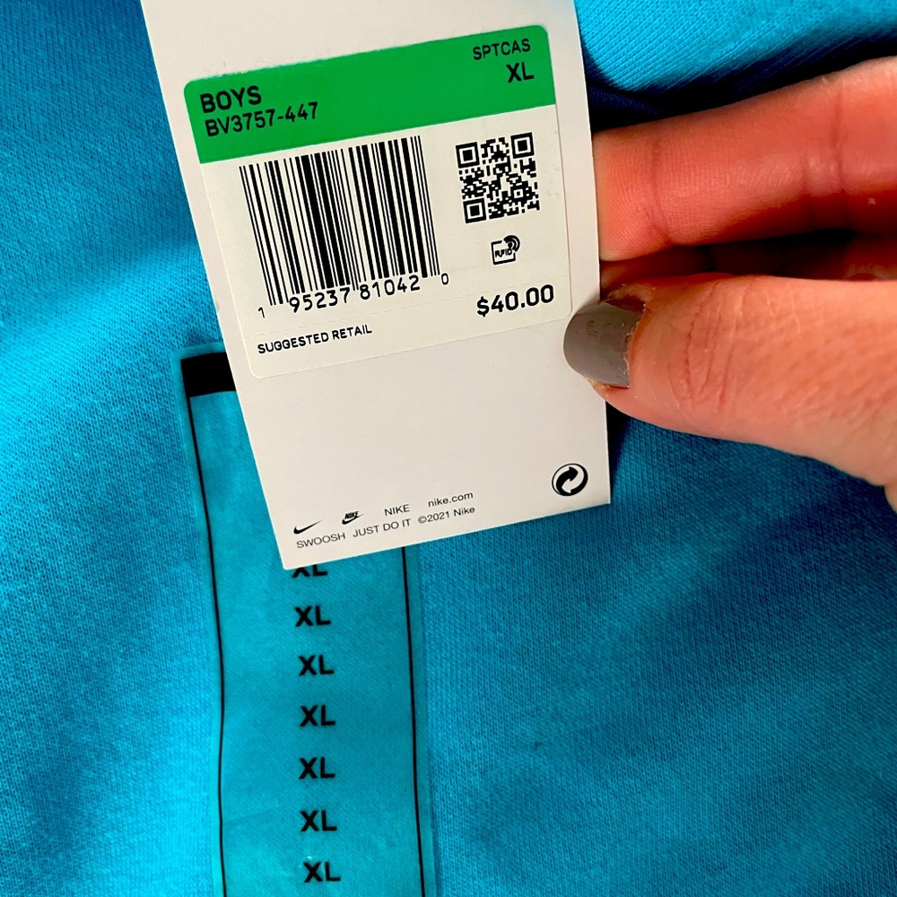 Nike turquoise hoodie- NWT!